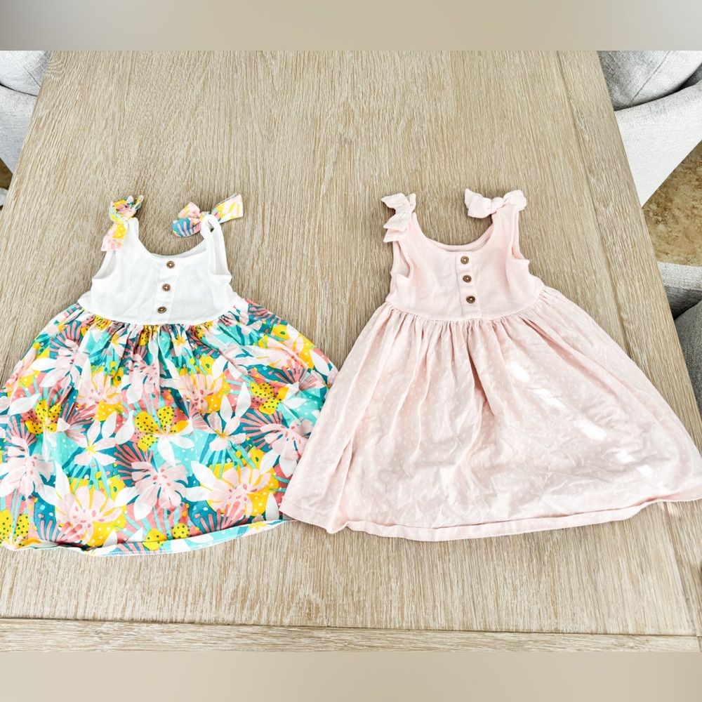 Cynthia Rowley Toddler Girls' Floral Multicolor & Pink Tie-Shoulder Dress Set